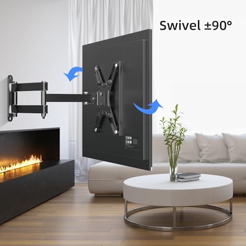 Suptek Full Motion TV Monitor Wall Mount for Most 13-43 Inch LED LCD Flat Curved Screen TVs & Monitors, Articulating Arms Swivel Tilt Extension Rotation, Max VESA 200x200mm up to 44lbs, MA1345