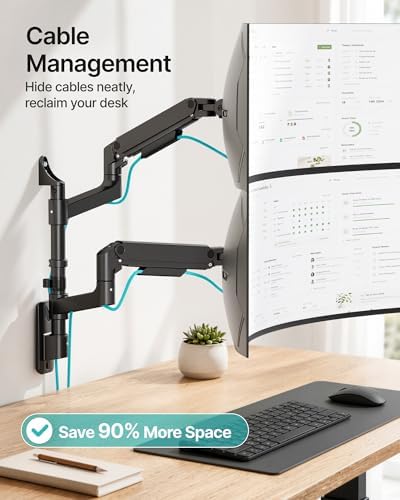 Dual Wall Mount Monitor Arm for 17-49" Ultrawide Screens