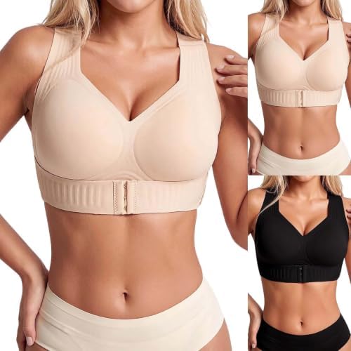 Posture Bra for Women Front Closure Cross Corrector Support Bra