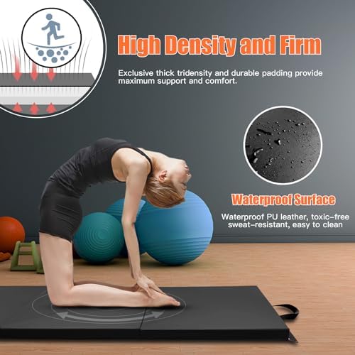 RitFit Upgraded Folding Exercise Mat, 2 Inch Thick Gymnastics Mat