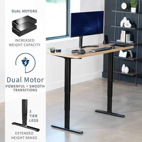 VIVO Reclaimed Wood 60 x 24 in Standing Desk, DESK-KIT-2B6P