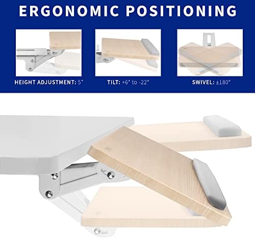 VIVO Light Wood Under Desk 25 x 10 inch Keyboard Tray, MOUNT-KB03C