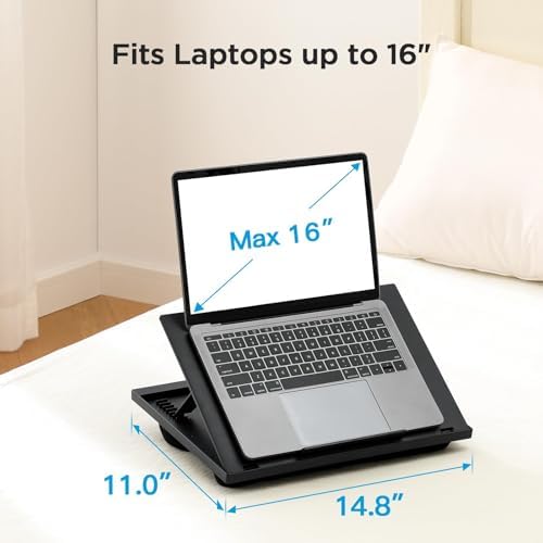 HUANUO Lap Desk with 8 Adjustable Angles – Up to 15.6" Laptop, Black