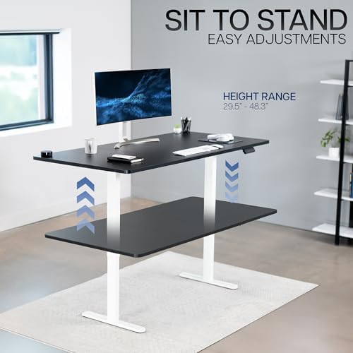 VIVO Black 71 x 36 in Standing Desk, DESK-KIT-E2W7B-36