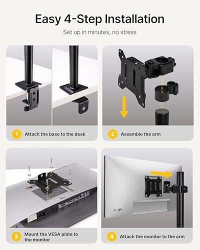 monTEK Single Monitor Stand for 17-32" Screens, 22 lbs