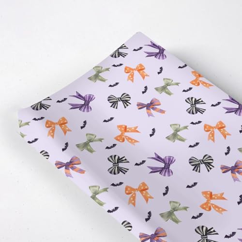 Halloween Bows Pattern Baby Changing Pad Cover, Unisex Fall Winter Holiday Nursery Diaper Changing Table Pad Mat Sheet for Boys Girls-16x32