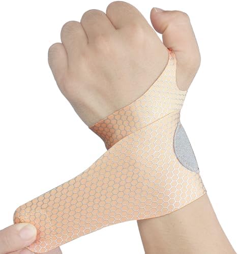2 Pcs Ultra-Thin Wrist Brace Support for Carpal Tunnel, Pain Relief, Arthritis, Tendonitis, Elastic Wrist Wraps Right and Left Hands - Compression and Support for Fitness Enthusiasts (Skin Tone)