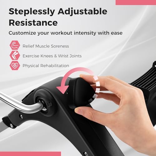 GYMAX Under Desk Bike Pedal Exerciser, Folding Mini Exercise Bike with LCD Display for Arms & Legs Workout, Portable Peddler Exerciser for Seniors Office Home Fitness