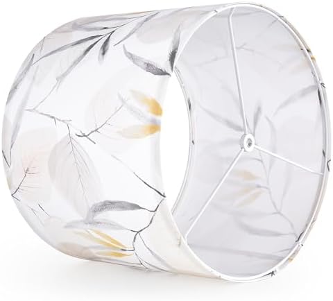GO&SO Lamp Shades Set of 2,13" D x 10" H,Leaf Floral Drum Lamp Shade