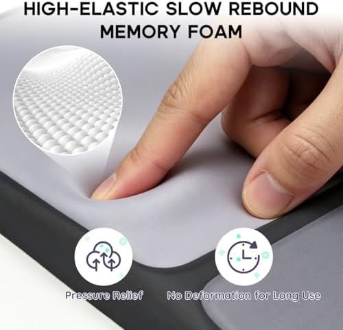 Ergonomic Mouse Pad with Wrist Rest, 8°Slope Design Memory Foam Support