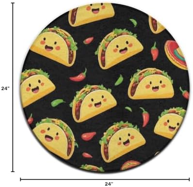 Circular Rugs Large Modern Round Area Rug Fashion Decor Mat for Home Office Cute Taco