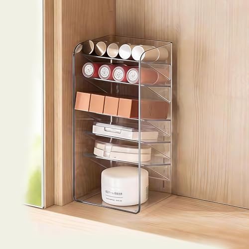 PAVSTINE 5-Tier Slanted Medicine Cabinet Organizer, Clear