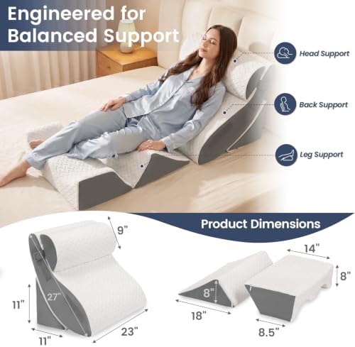WSOFRALC 5PCS Orthopedic Wedge Pillow Set for After Surgery