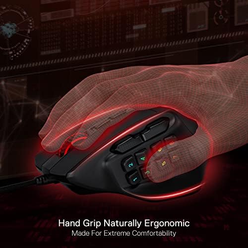 Redragon M811 Wired RGB MMO Gaming Mouse 10000 DPI Remapping Keys