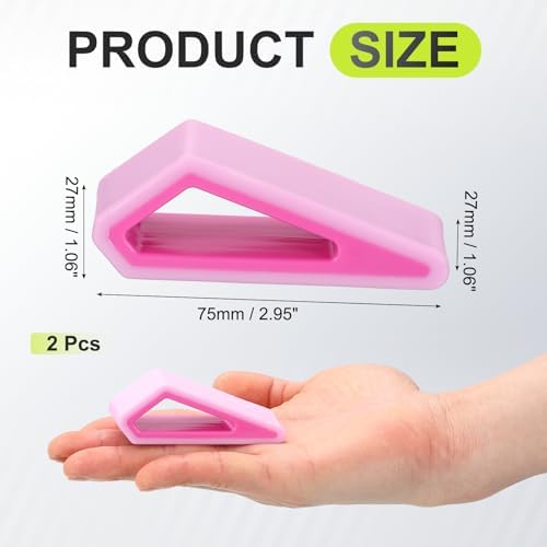 PATIKIL Laptop Wedge, 2-Pack Portable Laptop Stand Computer Notebook Holder Keyboard Stand Lifter Risers Plastic Anti-Slip Ventilated Elevated Feet for Desktop Keyboard Tablet, Magenta