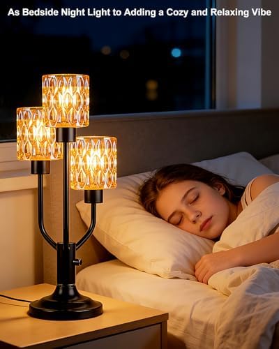 Lightdot Mid Century Modern Table Lamp for Living Room Vintage Dimmable