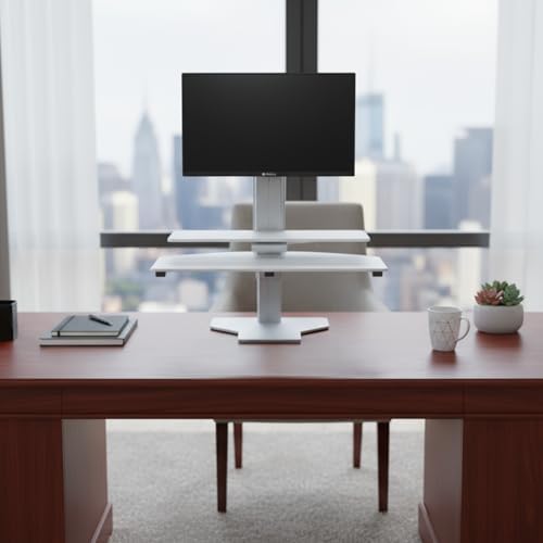 Perfect POSTURE Standing Desk Converter - Single Monitor Riser - 18" Lift