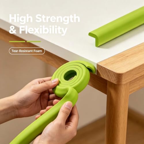 Corner Protector Strip, Foam Bumper Guard, Edge Protection Strip, Baby Proofing Foam Tape, Anti Collision Padding for Furniture Tables Desks, Shock Absorbing Cushion