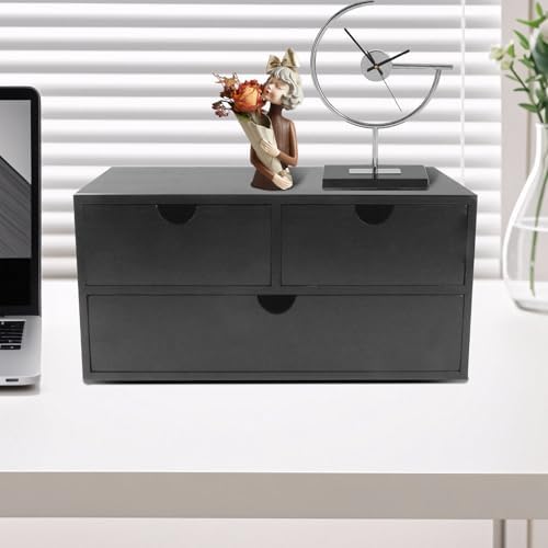 Charmewooden Bamboo Desk Organizer With Drawers Countertop Drawers Counter Storage Box Corner Desk Organizer for Home Office No Assembly Required