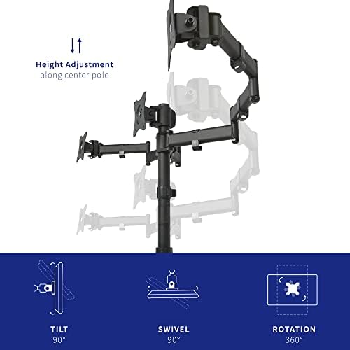 VIVO Triple Monitor Mount Fully Adjustable Desk Free Stand for 3 LCD Screens up to 24 inches STAND-V003P
