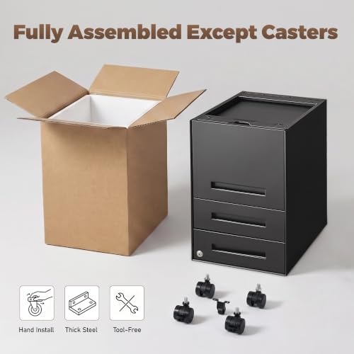 Guizeeopo Fully Assembled Home Office File Cabinet with Lock