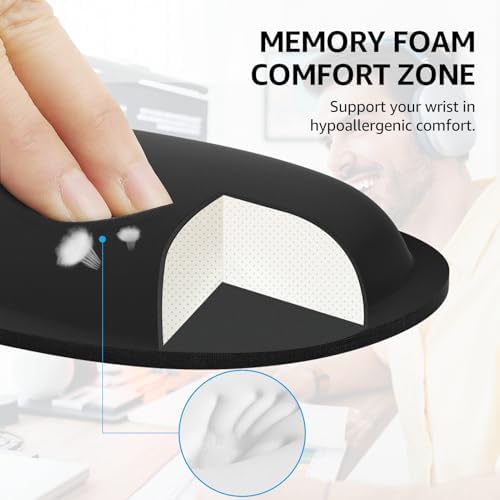 KTRIO Keyboard Wrist Rest, Memory Foam Wrist Rest, Black