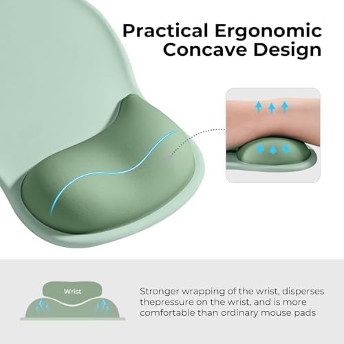 EooCoo Mouse Pad with Gel Wrist Rest, Ergonomic Mousepad Wrist Alignment