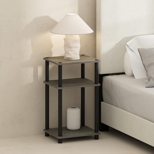 Furinno JUST Set of 2 Toolless 3-Tier Night Stand, French Oak