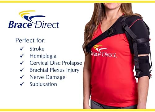 Ottobock Shoulder Stabilizer Orthosis L3670- Arm Brace for Stroke, Hemiparesis, Subluxation, Rehabilitation- Left or Right Shoulder, Black-Red, S - Right