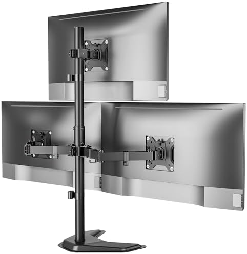 monTEK Freestanding Triple Monitor Stand for 17-32" Screens, 22 lbs Each