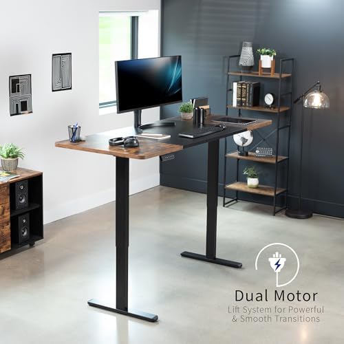 VIVO Black/Vintage Brown 71 x 30 in Standing Desk, DESK-KIT-E2B7BN