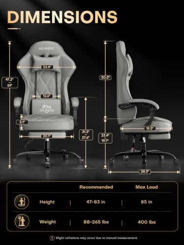 HLDIRECT Gaming Chair with Massager Lumbar Support, 400LBS Weight Capacity