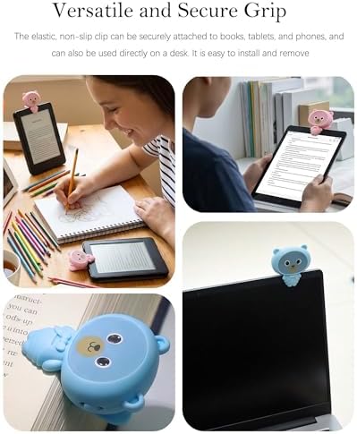 Cartoon Bear Posture Reminder Clip,Smart Sitting Posture Alert for Reading and Writing, Writing Distance Alert, Anti-Slouch Detector, Desk Study Accessory,Pink