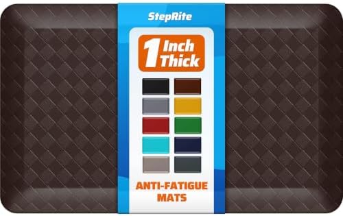 1" Thick Kitchen Mats for Floor, Water Resistant, Chocolate/32 x 20"