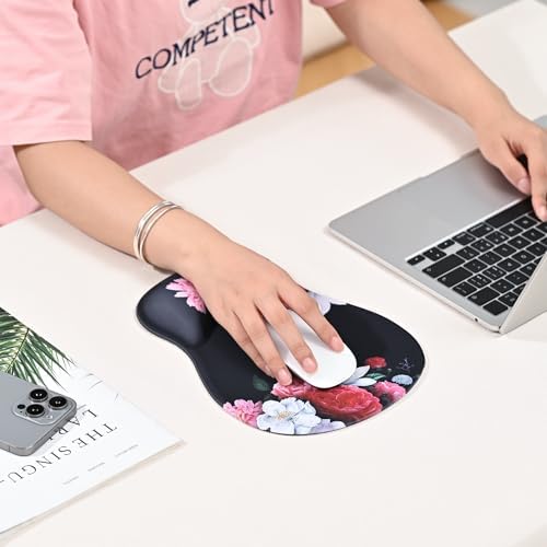 EooCoo Mouse Pad with Gel Wrist Rest, Ergonomic Mousepad Wrist Alignment