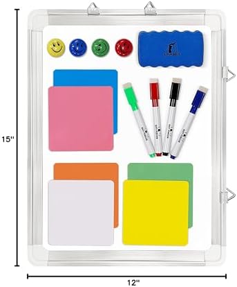Whiteboard Set, 15x12 in White Board Dry Erase for Wall with Magnetic Notes