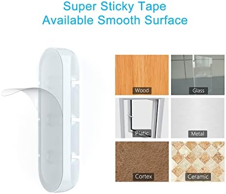 INCHOR Cord Organizer, Clear Cable Organizer Cord Holder, Wire Organizer USB Cable Management Cord Keeper, 3 Packs Cable Clips for Car Home and Office (7, 5, 3 Slots)