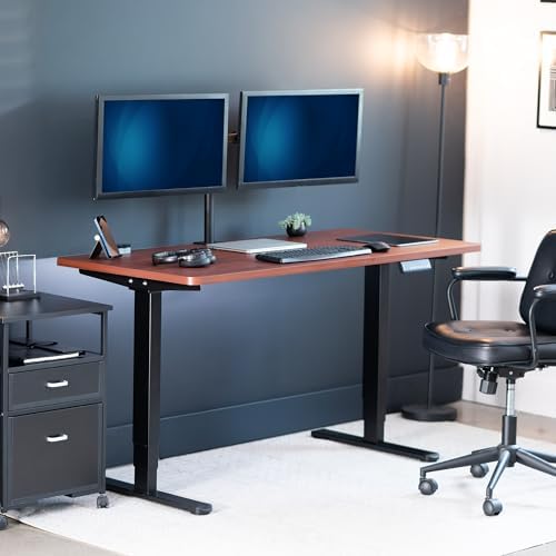 VIVO Dark Walnut 55 x 28 in Standing Desk, DESK-KIT-2B55D