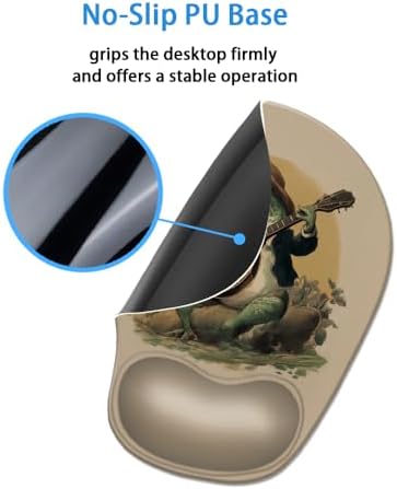 Ergonomic Mouse Pad with Wrist Rest,Comfortable Computer Gel Mouse Pad Wrist Support for Laptop,Pain Relief Mousepad with Non-Slip PU Base Frog