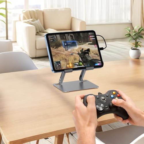 Cooling Stand for Surface Pro,Tablet Cooler Stand Holder with Quiet Fan Heavy Duty for iPad Pro Air Series,Microsoft Surface Series,Samsung Galaxy Tabs,Portable Monitor...Up to 15'' Tablets-Grey