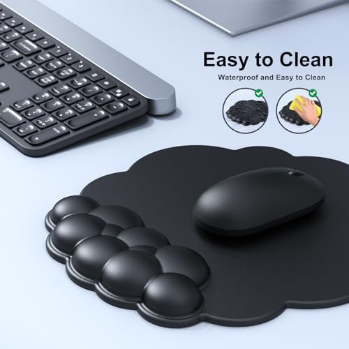 MOKURU Cloud Mouse Pad with Wrist Rest, Cloud Keyboard Wrist Rest, Mouse Pad Wrist Support, Ergonomic Keyboard Mouse Wrist Support (Black)