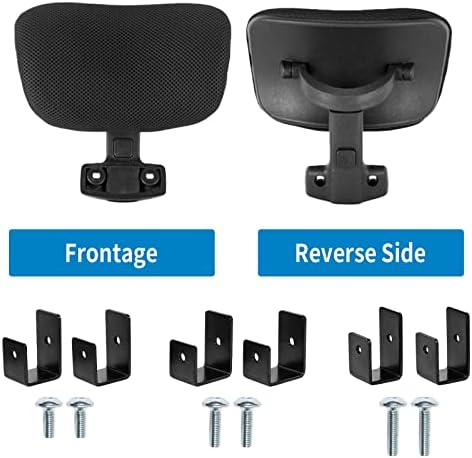 Adjustable Black Mesh Office Chair Headrest - Universal Ergonomic Head Pillow Attachment for Desk, Computer, and Swivel Chairs