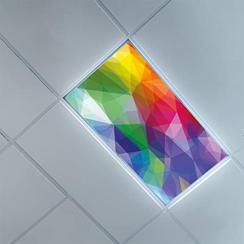 Fluorescent Light Cover Decorative Ceiling Light Filters,Abstract Pattern,for Classroom Office Hospitals Home Ceiling Decorative,2ft x 4ft,Multicolor
