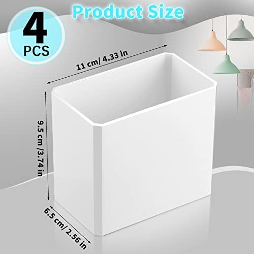 Suclain 4 Pcs Wall Mounted Organizer Floating Shelf Wall Bin, White