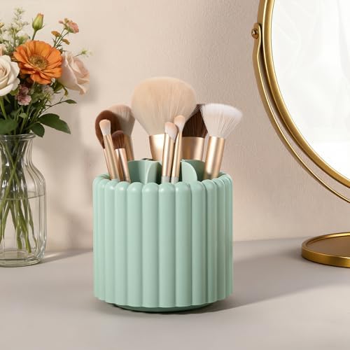 Anyoifax Rotating Pen Holder for Desk Removable Pencil Cup, Small Green