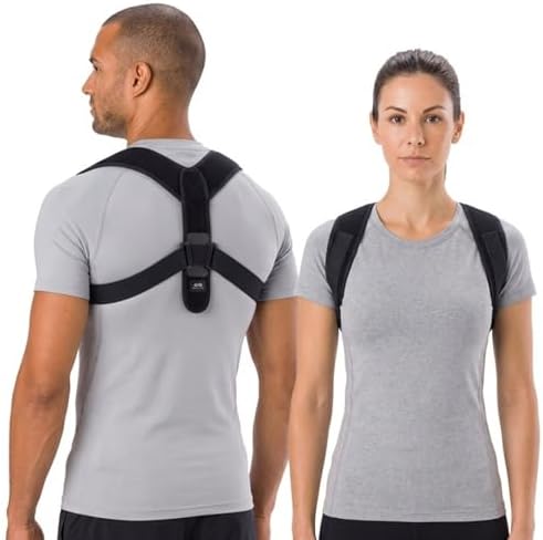 McDavid Posture Support Brace Adjustable Upper Back Shoulder Corrector for Alignment and Pain Relief Black
