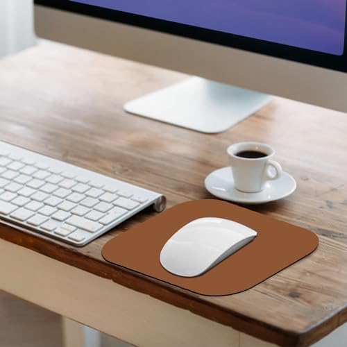 Mini Mouse Pad, 6x6 Inches, Waterproof Non-Slip Rubber Base, for Laptop, Keyboard Tray, Wireless Mouse, Home, Office, Travel (Brown)