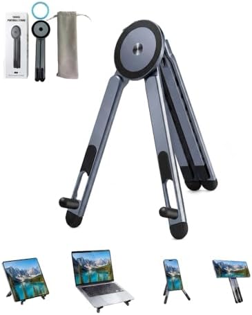 Foldable Magnetic Laptop Stand, Portable Aluminum Ergonomic Riser