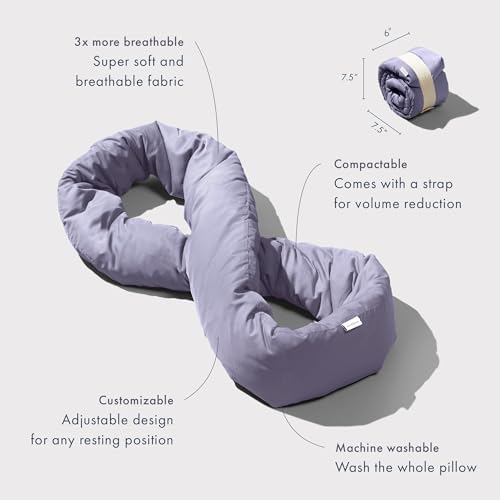 Huzi Infinity Pillow - Home Travel Soft Neck Scarf Support Sleep (Purple)