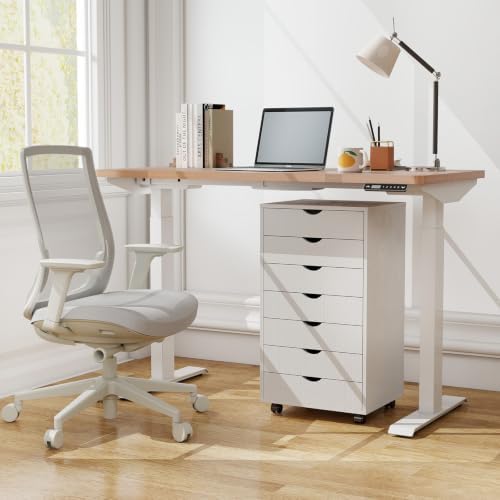 DUMOS 7 Drawer File Cabinet with Wheels, Vertical Office Storage Cabinet
